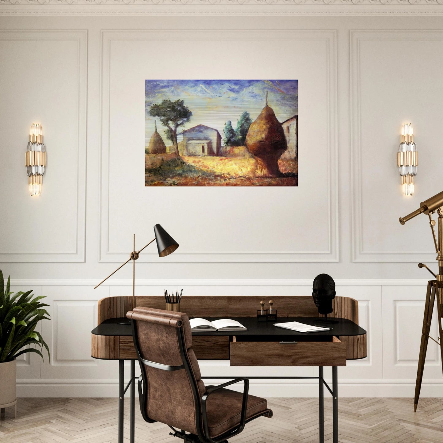 PAGLIAI 1929 - Carlo Carra Brushed Aluminum Print - 70x100 cm / 28x40 inches | Carlo Carra Aluminum Print | Carlo Carra Prints