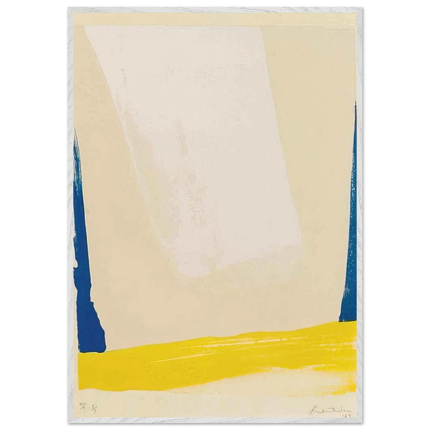 Helen Frankenthaler - White Portal - 1967 Wall art - 27x35 cm / 11x14 inches - Premium Wooden Framed Poster With Fine Art Paper-canvas - Black frame