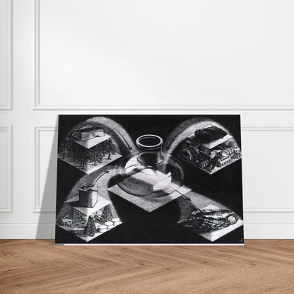 SYNTHESIS - MC Escher Brushed Aluminum Print - 70x100 cm / 28x40 inches | MC Escher Aluminum Print | MC Escher Prints