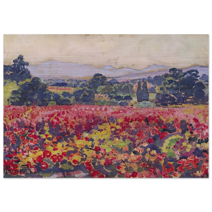 THE VINES IN SAINT CLAIR 1912 - Theo van Rysselberghe Brushed Aluminum Print - 70x100 cm / 28x40 inches | Theo van Rysselberghe Aluminum Print | Theo van Rysselberghe Prints