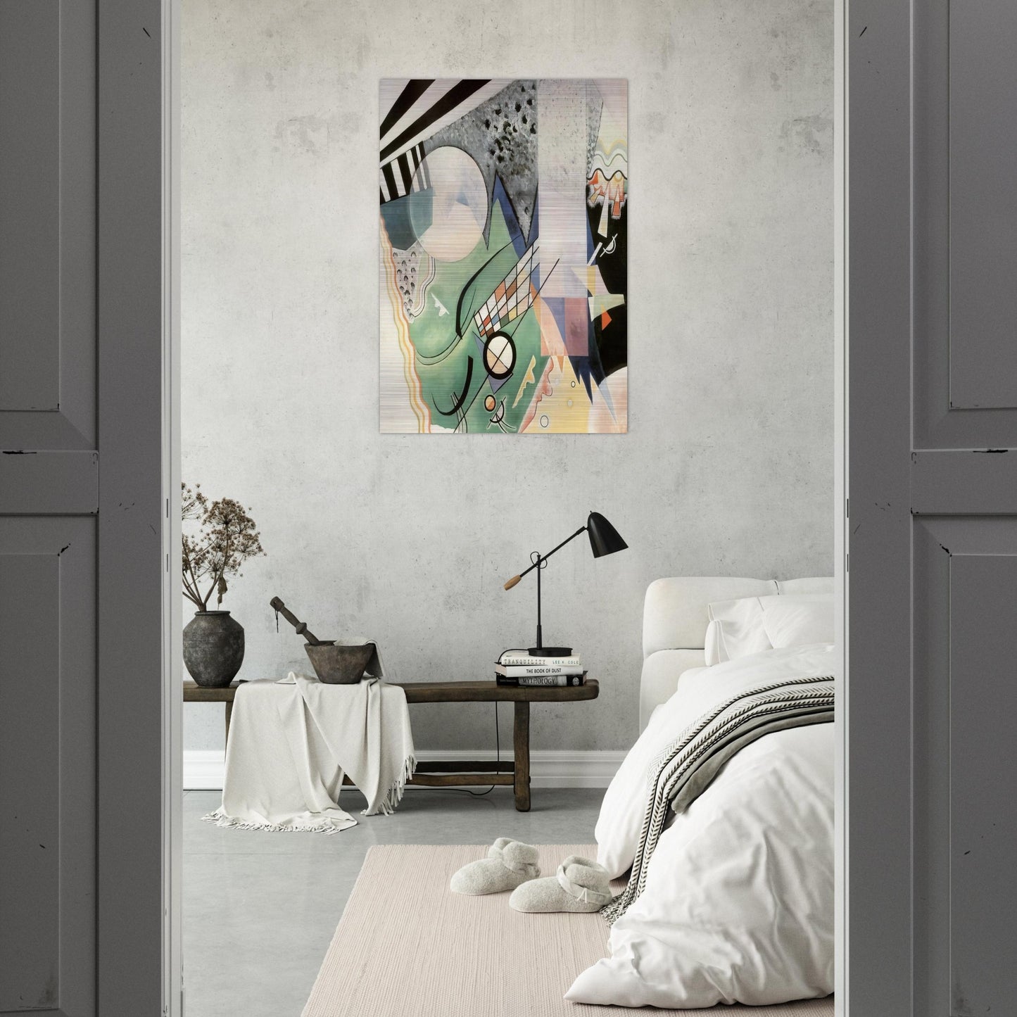 GREEN COMPOSITION 1923 - Wassily Kandinsky Brushed Aluminum Print - 70x100 cm / 28x40 inches | Wassily Kandinsky Aluminum Print | Wassily Kandinsky Prints