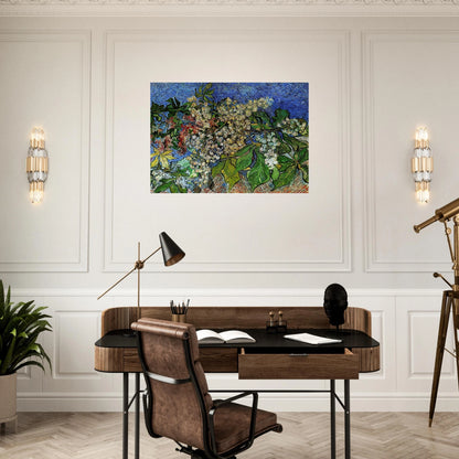 Blossoming Chestnut Branches - Vincent van Gogh Brushed Aluminum Print - 70x100 cm / 28x40 inches | Vincent van Gogh Aluminum Print | Vincent van Gogh Prints
