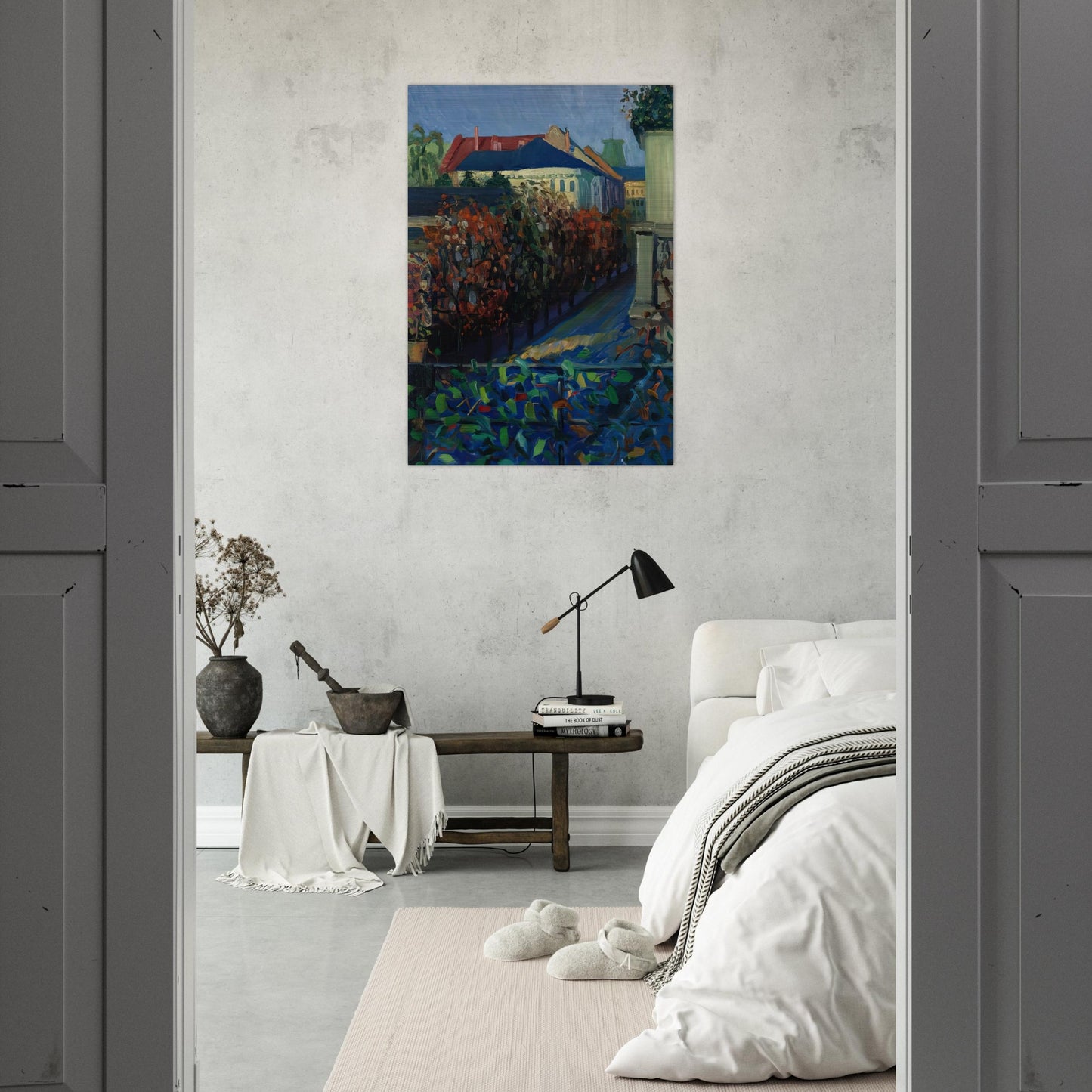 BLICK AUS DER BONNER WOHNUNG - Gabriele Munter Brushed Aluminum Print - 70x100 cm / 28x40 inches | Gabriele Munter Aluminum Print | Gabriele Munter Prints