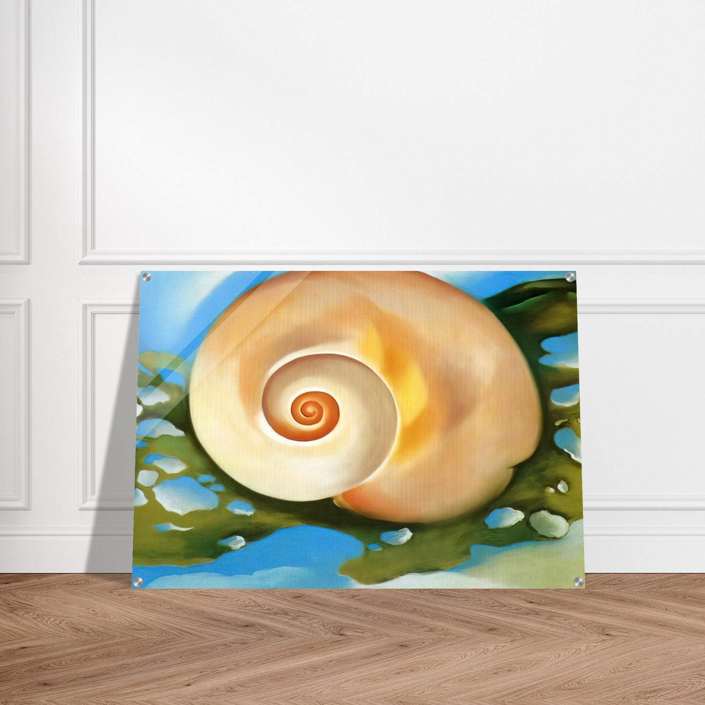 Pink Shell with Seaweed - Georgia O'Keeffe Acrylic Print - 70x100 cm / 28x40″ inches