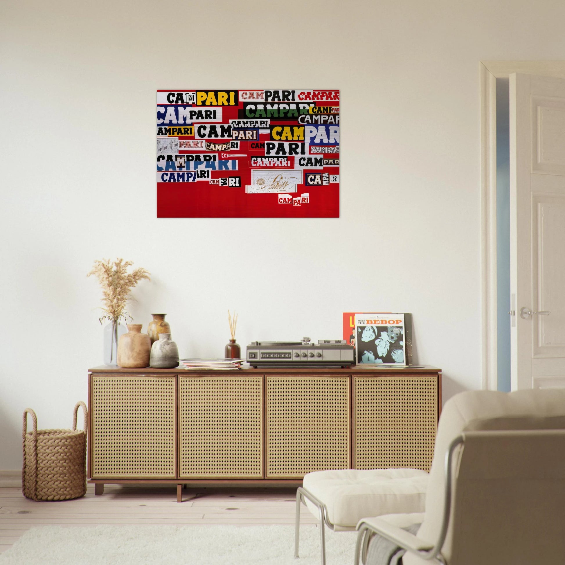 Campari - 1965 - Bruno Munari Brushed Aluminum Print - 70x100 cm / 28x40 inches | Bruno Munari Aluminum Print | Bruno Munari Prints