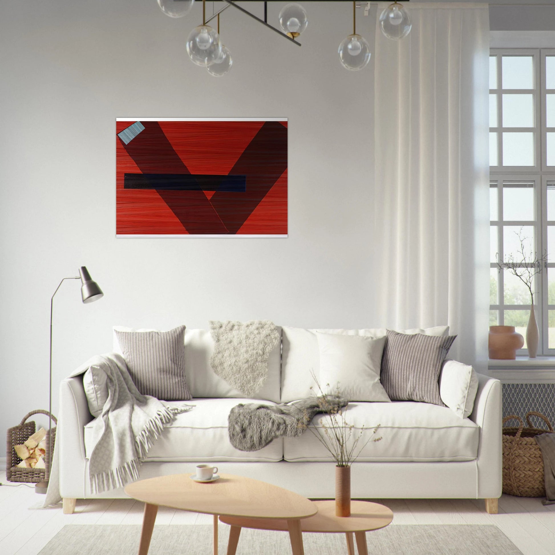 Blue Line - Sam Gilliam Brushed Aluminum Print - 70x100 cm / 28x40 inches | Sam Gilliam Aluminum Print | Sam Gilliam Prints