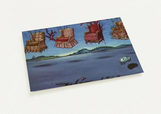 FOUR ARMCHAIRS IN THE SKY By Salvador Dali Pack of 10 Post Cards | Salvador Dali Post Cards | A6 (10.5 x 14.8 cm) - 4.1 x 5.8 inches