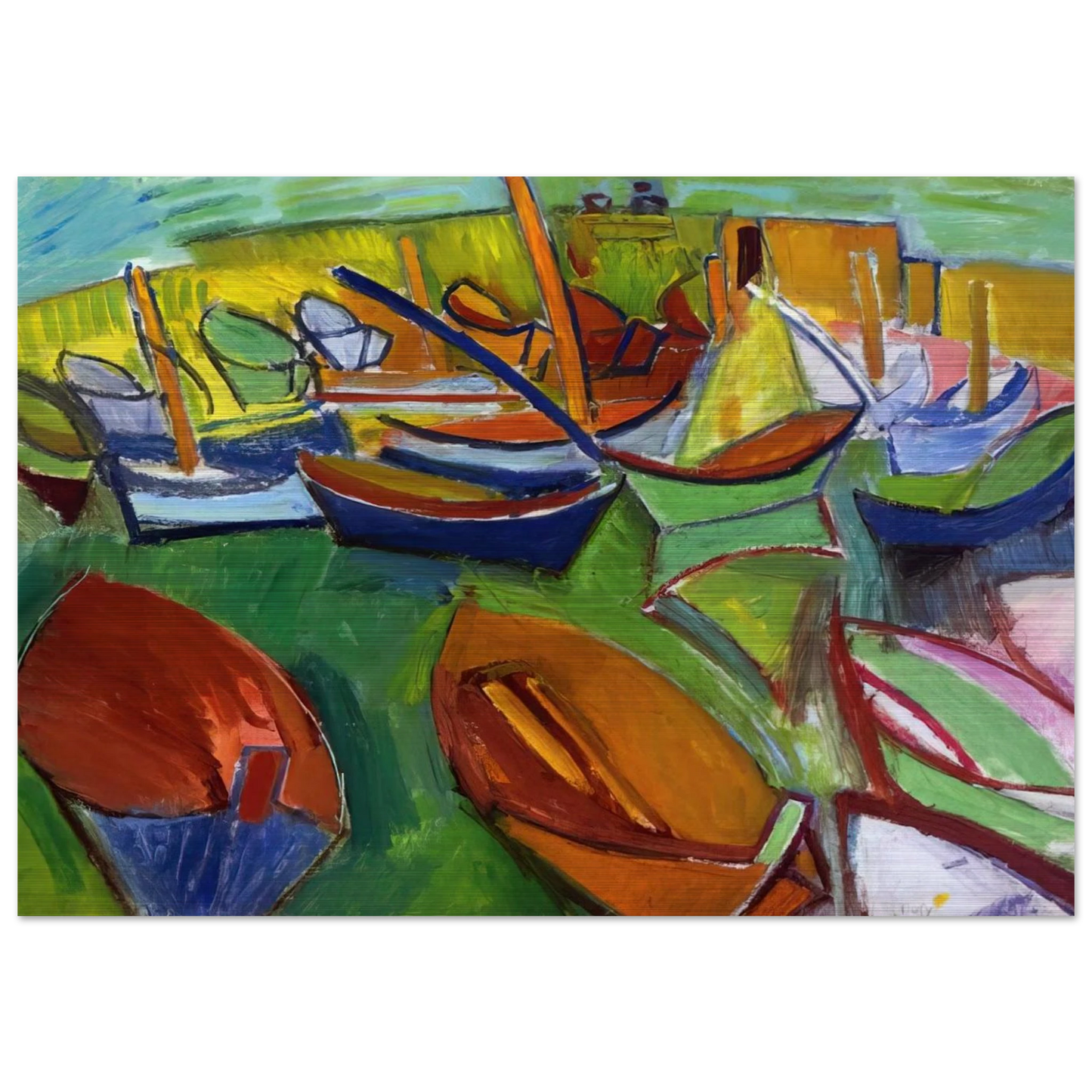 MARTIGUES 1907 - Raoul Dufy Brushed Aluminum Print - 70x100 cm / 28x40 inches | Raoul Dufy Aluminum Print | Raoul Dufy Prints