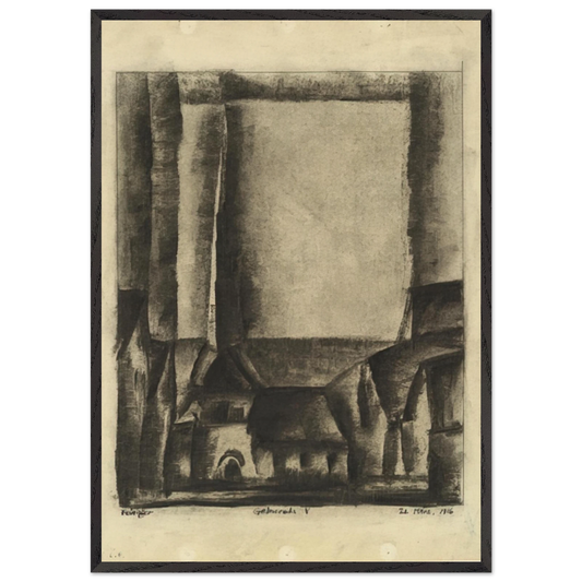 GELMERODA V 1916 - Lyonel Feininger 70x100 cm / 28x40 inches Framed Art Print – Black Wooden Frame