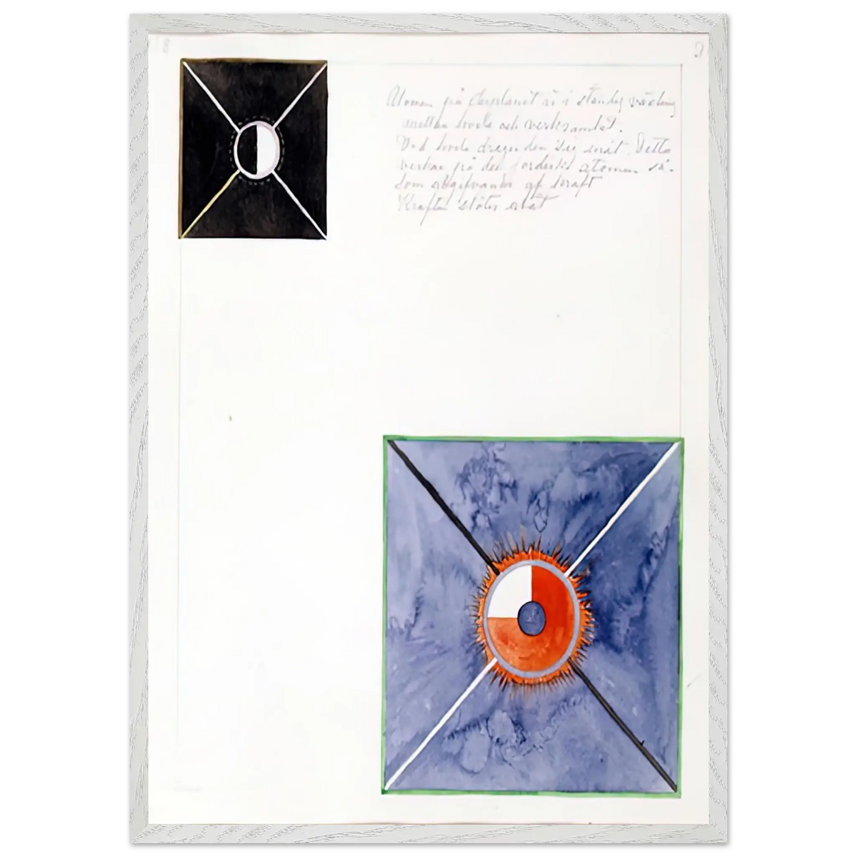 Hilma af Klint - ATOM SERIES NO 8 ATOM ON THE ETHER PLANE IS IN CONSTANT CHANGE BETWEEN REST AND ACTIVITY AT THE 1917 Wall art - 30x45 cm / 12x18 Inches - Fine Art Poster - -
