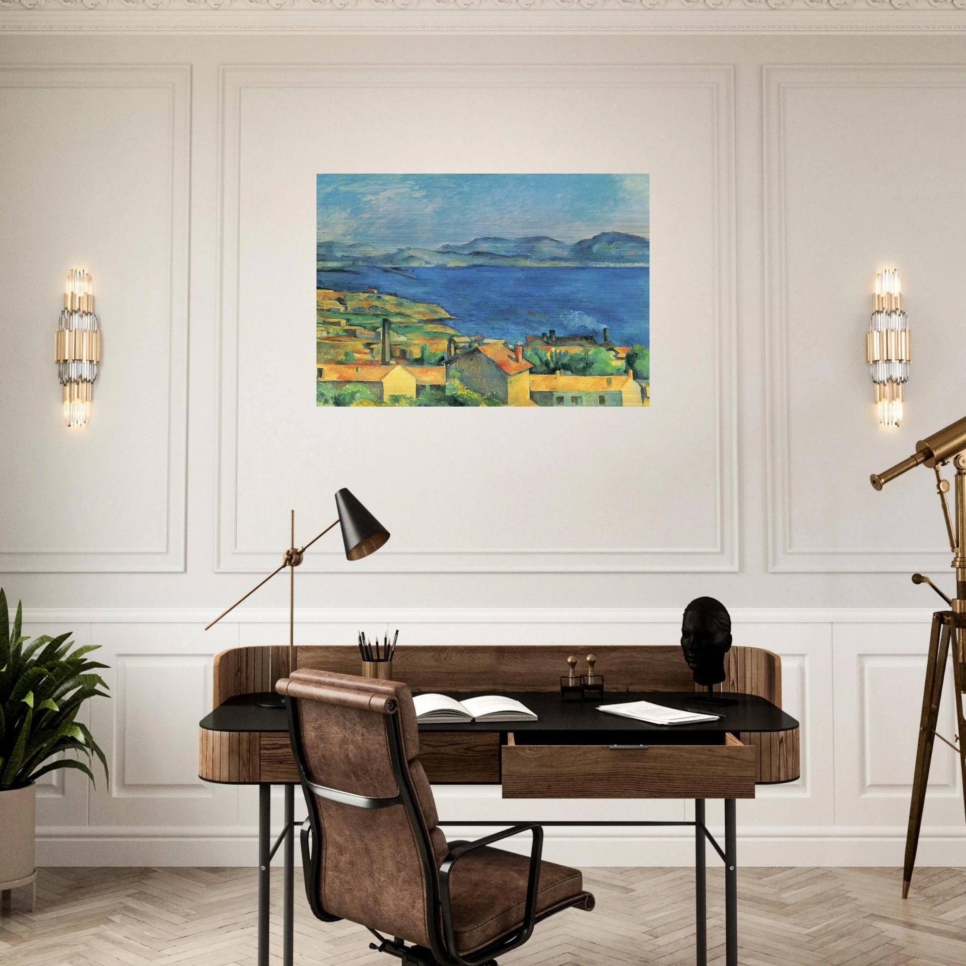 The Gulf of Marseille Seen from L'Estaque - Paul Cézanne Brushed Aluminum Print - 70x100 cm / 28x40 inches | Paul Cézanne Aluminum Print | Paul Cézanne Prints