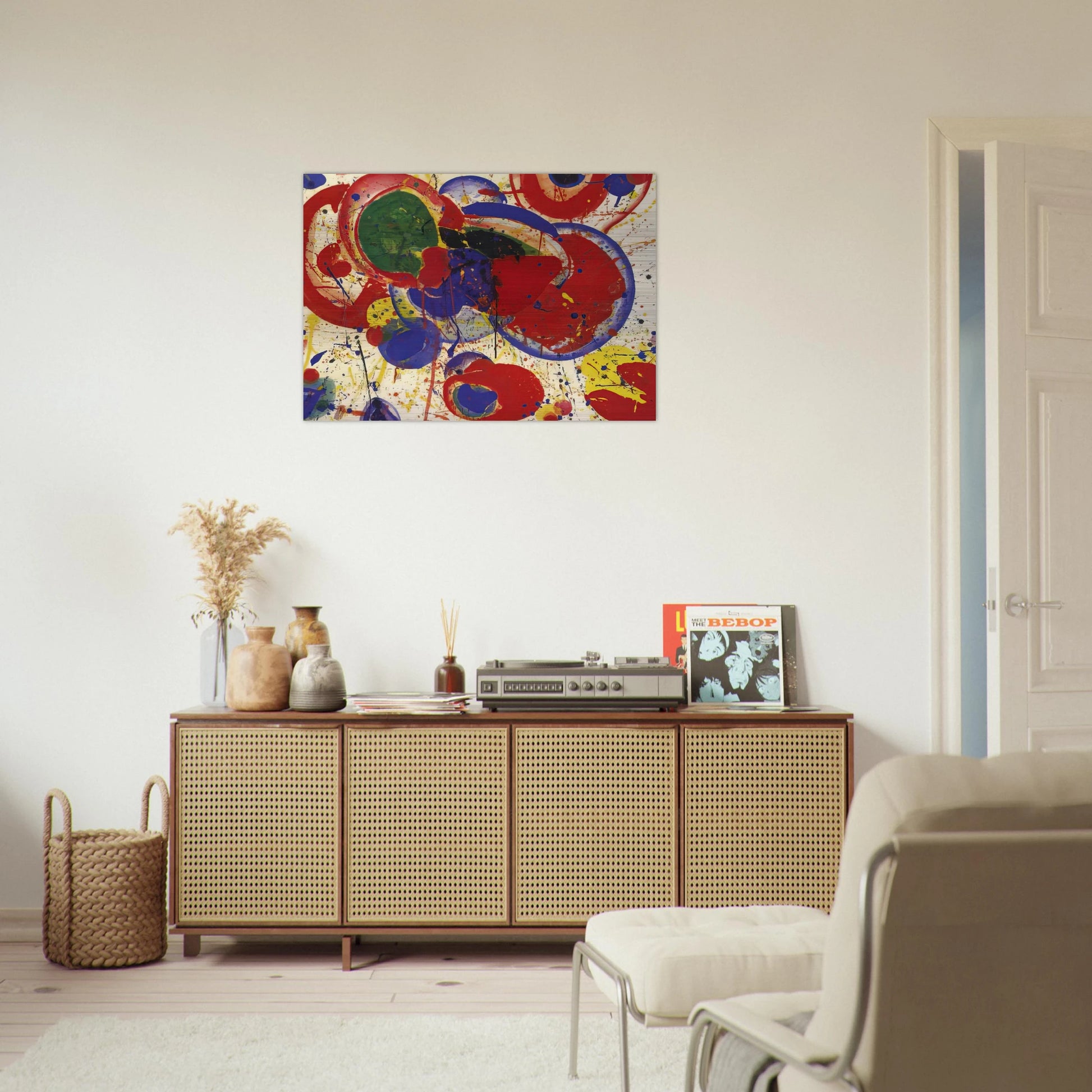 All Red - Sam Francis Brushed Aluminum Print - 70x100 cm / 28x40 inches | Sam Francis Aluminum Print | Sam Francis Prints