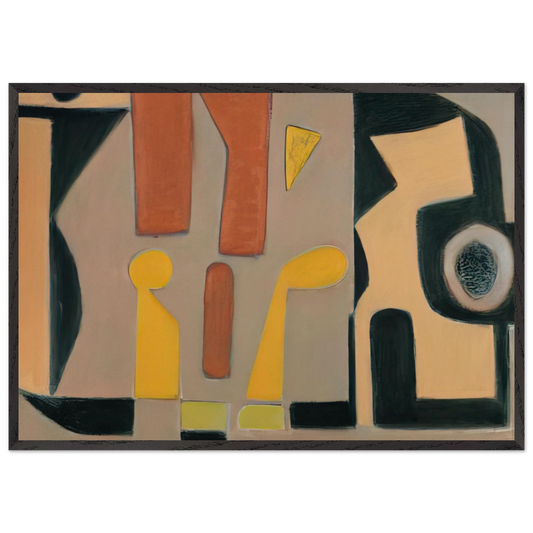 Strolling - 2008 United States - Will Barnet 70x100 cm / 28x40 inches Framed Art Print – Black Wooden Frame