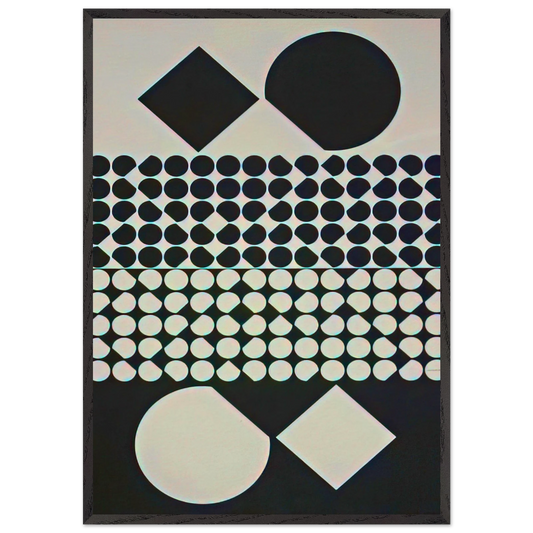 Cassiopee II NB - 1958 - Victor Vasarely 70x100 cm / 28x40 inches Framed Art Print – Black Wooden Frame