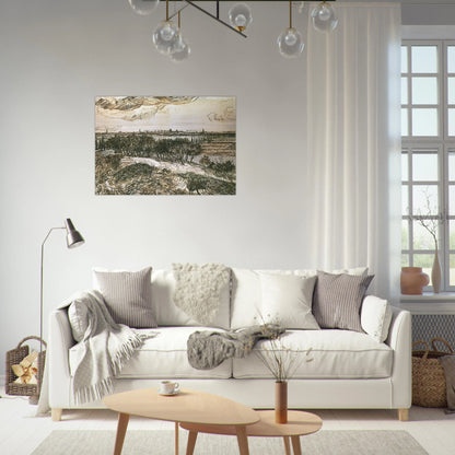 View of Arles from a Hill - Vincent van Gogh Brushed Aluminum Print - 70x100 cm / 28x40 inches | Vincent van Gogh Aluminum Print | Vincent van Gogh Prints