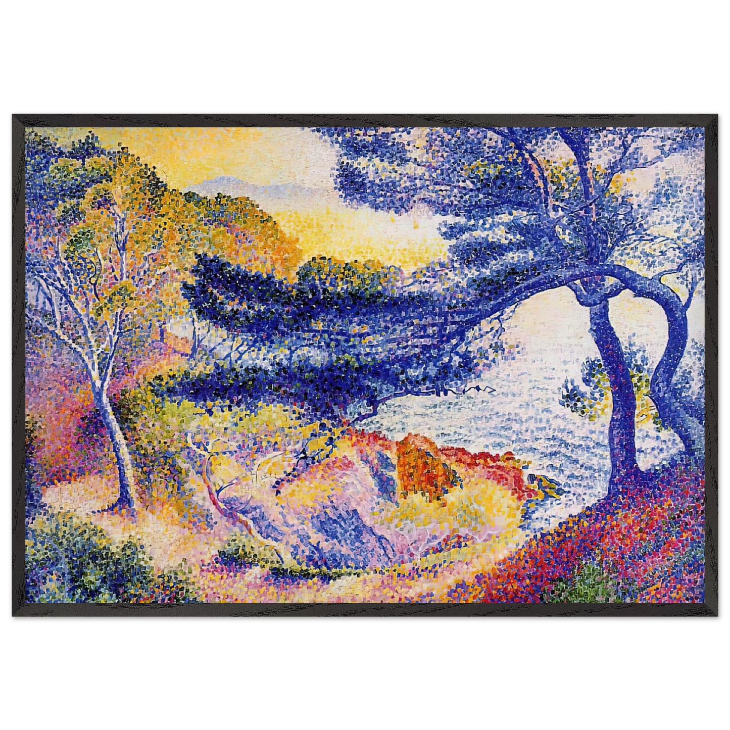 Cape Layet Provence - Henri-Edmond Cross 70x100 cm / 28x40 inches Framed Art Print – Black Wooden Frame