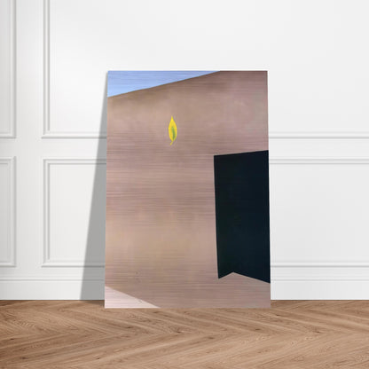 Patio Door with Green Leaf - Georgia O'Keeffe Brushed Aluminum Print - 70x100 cm / 28x40 inches | Georgia O'Keeffe Aluminum Print | Georgia O'Keeffe Prints