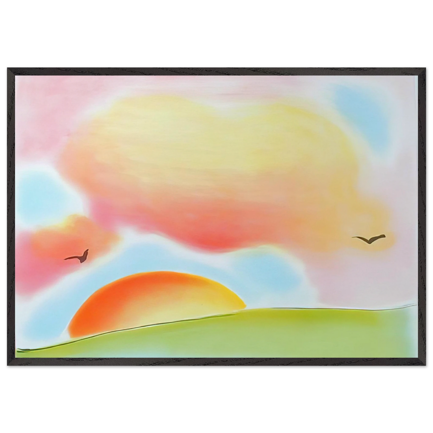 FREEDOM 1980 - Peter Max 70x100 cm / 28x40 inches Framed Art Print – Black Wooden Frame