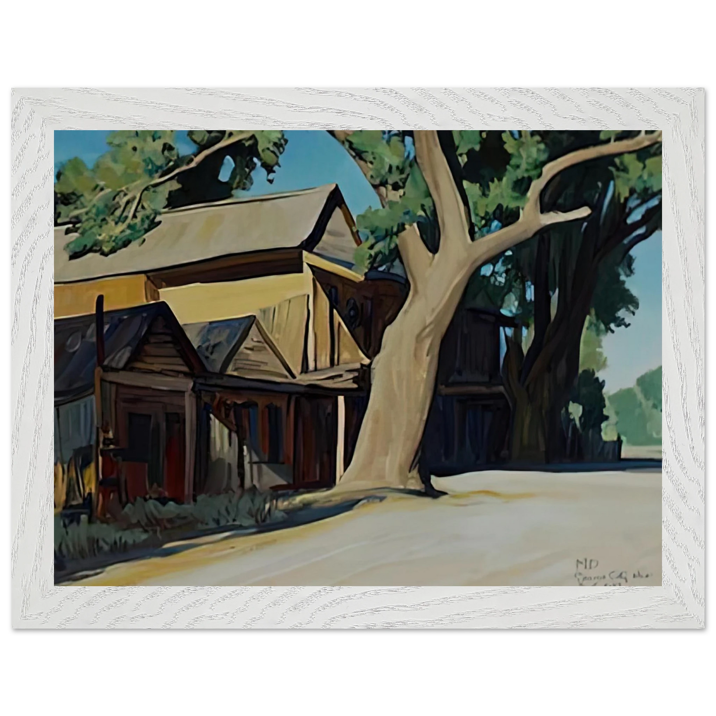 Maynard Dixon - OLD CHINATOWN CARSON CITY NEVADA 1937 Wall art - 60x80 cm / 24x32 inches - Premium Wooden Framed Poster With Fine Art Paper-canvas - Wood frame