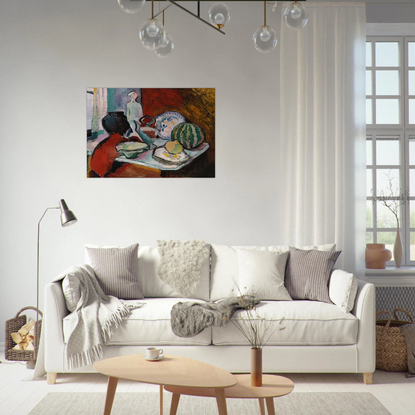 DISHES AND MELON 1907 - Henri Matisse Brushed Aluminum Print - 70x100 cm / 28x40 inches | Henri Matisse Aluminum Print | Henri Matisse Prints
