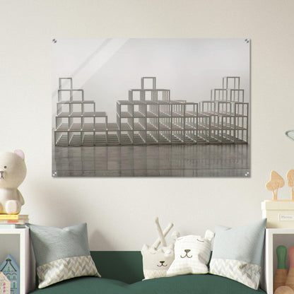 Structure with Three Towers - Sol LeWitt Acrylic Print - 70x100 cm / 28x40″ inches | Sol LeWitt Wall Art | Sol LeWitt Prints