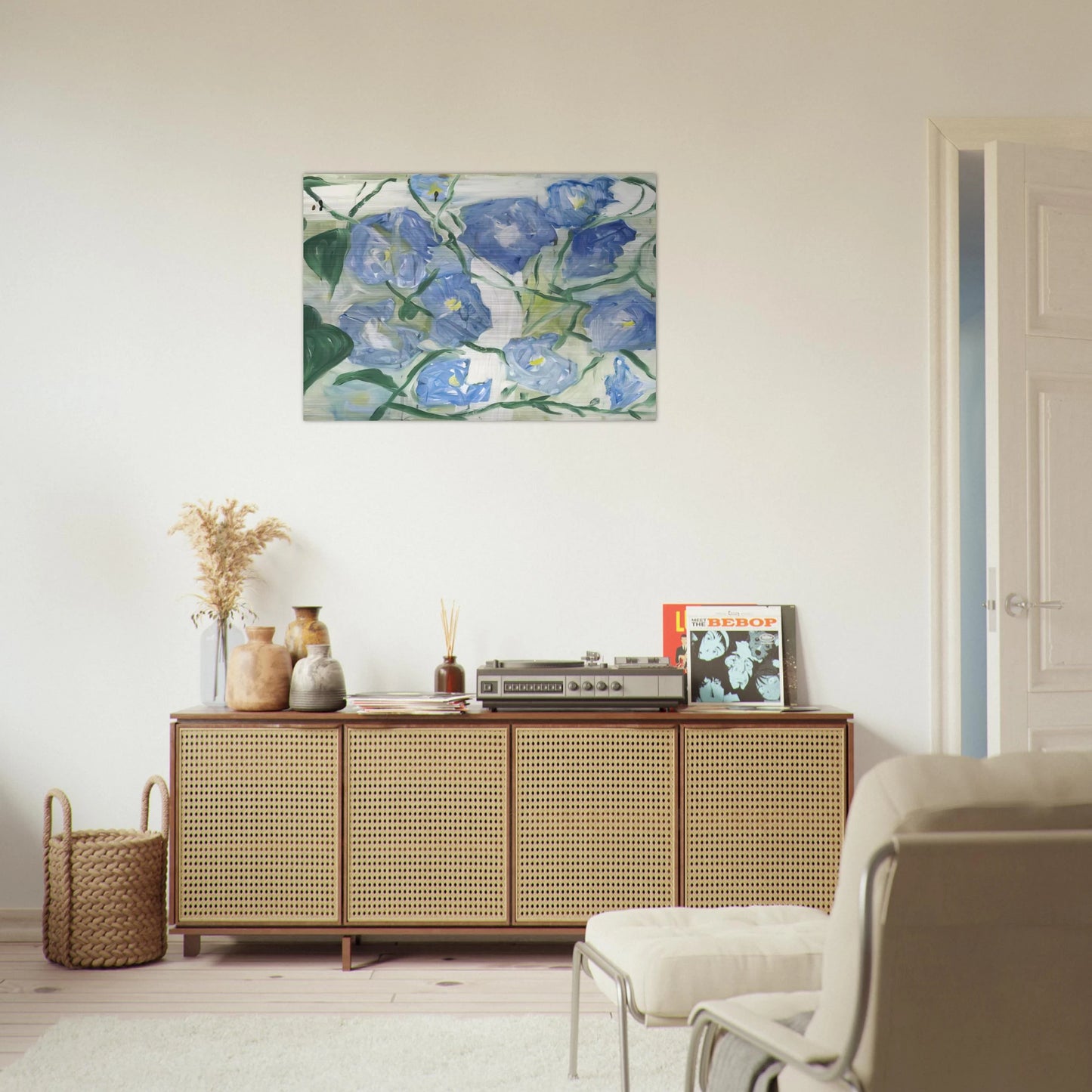 Morning Glories - 1984 - Jennifer Bartlett Brushed Aluminum Print - 70x100 cm / 28x40 inches | Jennifer Bartlett Aluminum Print | Jennifer Bartlett Prints