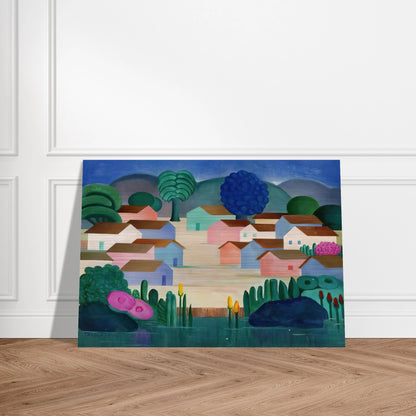 Landscape with Sixteen Houses - Tarsila do Amaral Brushed Aluminum Print - 70x100 cm / 28x40 inches | Tarsila do Amaral Aluminum Print | Tarsila do Amaral Prints