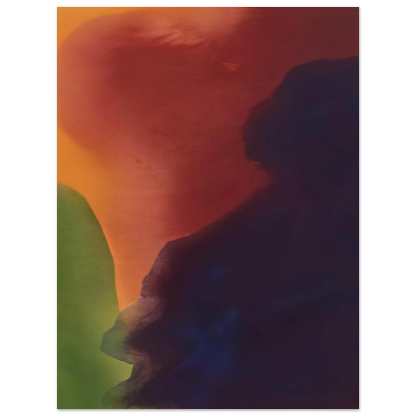 Helen Frankenthaler - Blue Atmosphere III - 1963 Wall art - 45x60 cm / 18x24 inches - Premium Wooden Framed Poster With Fine Art Paper-canvas - White frame