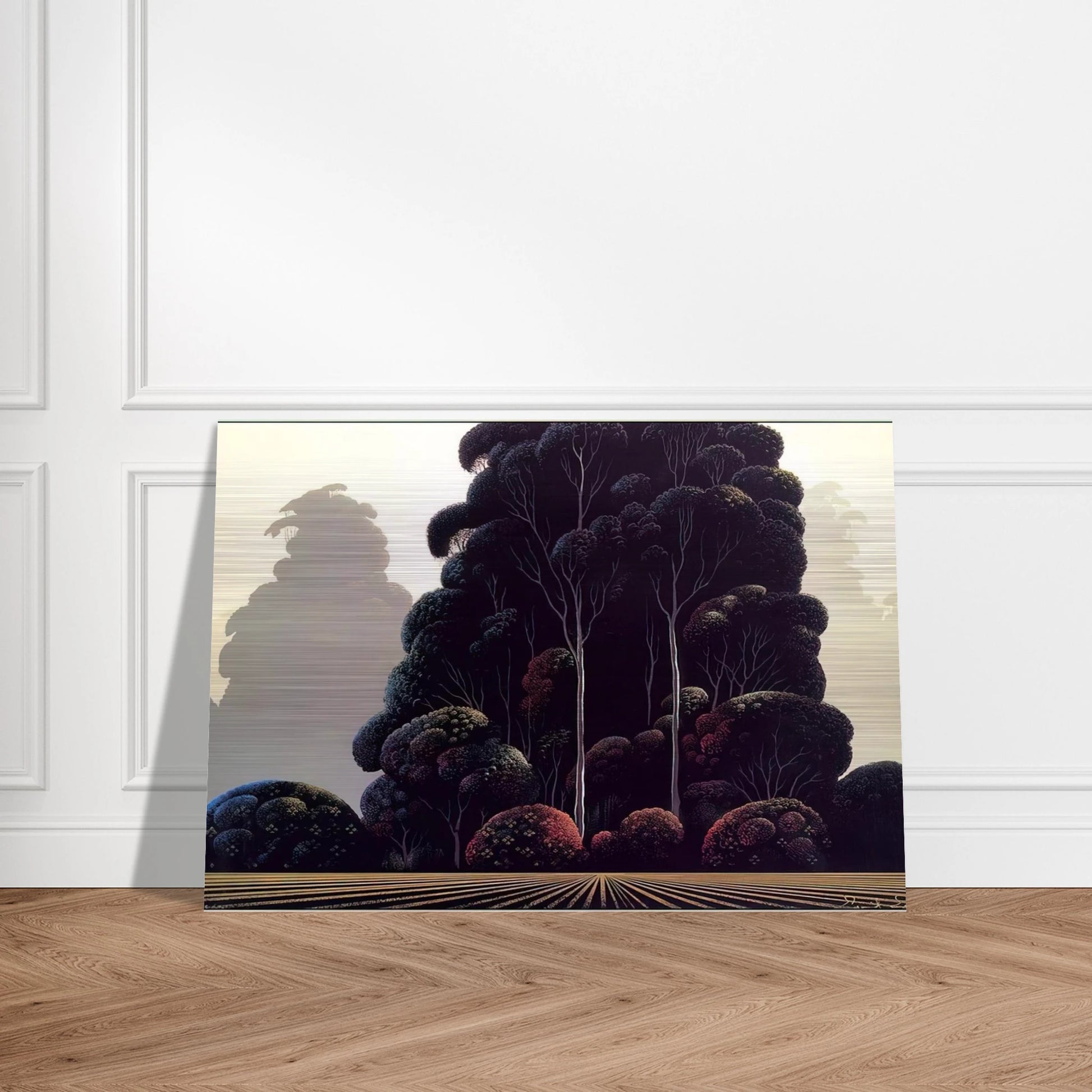 Autumn - Eyvind Earle Brushed Aluminum Print - 70x100 cm / 28x40 inches | Eyvind Earle Aluminum Print | Eyvind Earle Prints