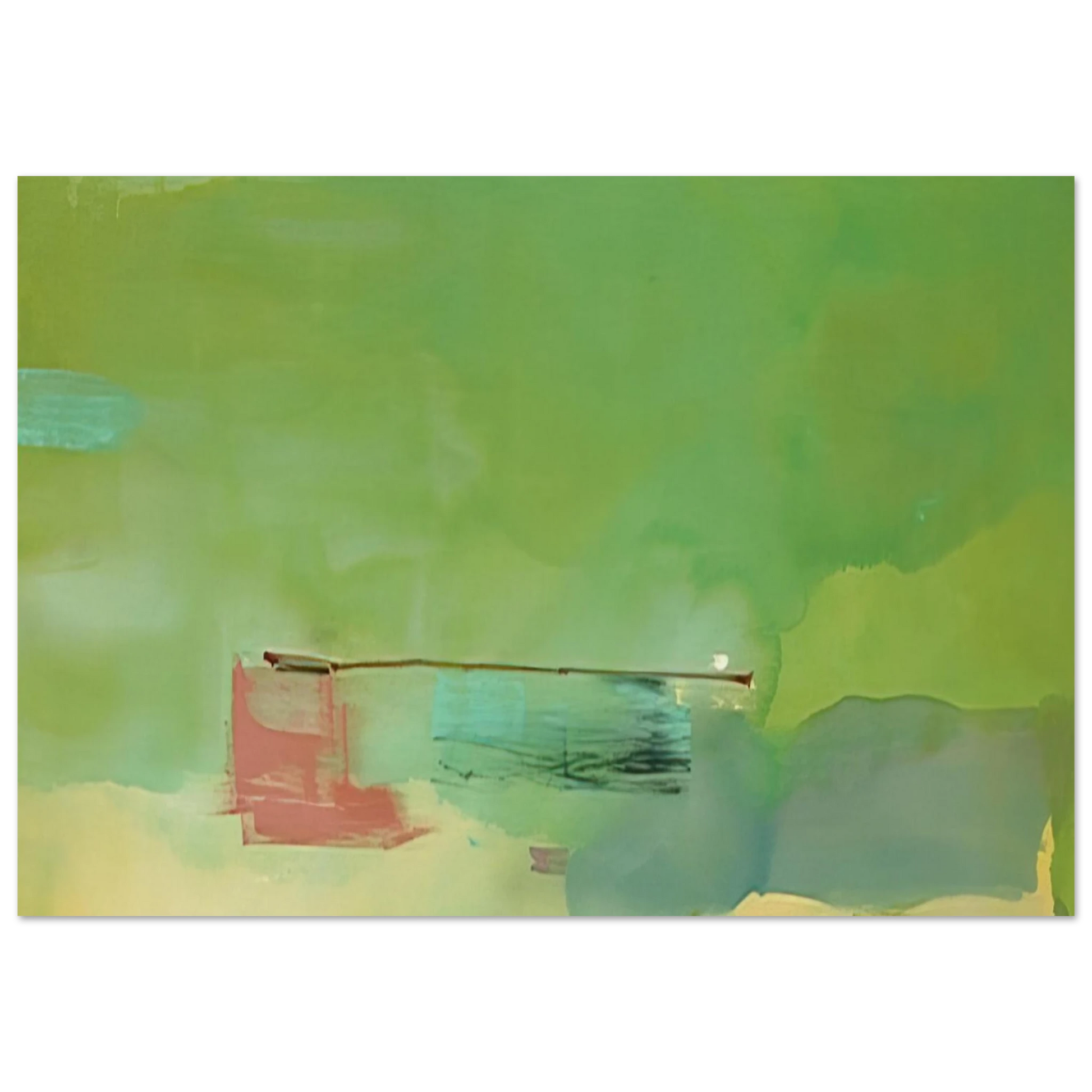 Helen Frankenthaler - Springscape - 1975 Wall art - 13x18 cm / 5x7 inches - Premium Wooden Framed Poster With Fine Art Paper-canvas - Wood frame