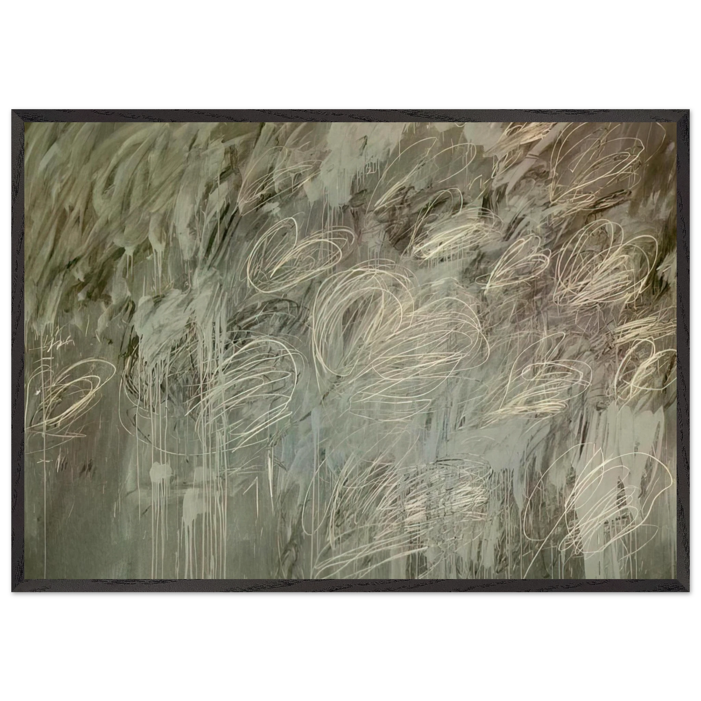 III Notes from Salalah  Note II  - Cy Twombly 70x100 cm / 28x40 inches Framed Art Print – Black Wooden Frame