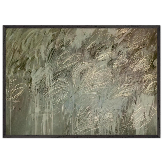 III Notes from Salalah  Note II  - Cy Twombly 70x100 cm / 28x40 inches Framed Art Print – Black Wooden Frame