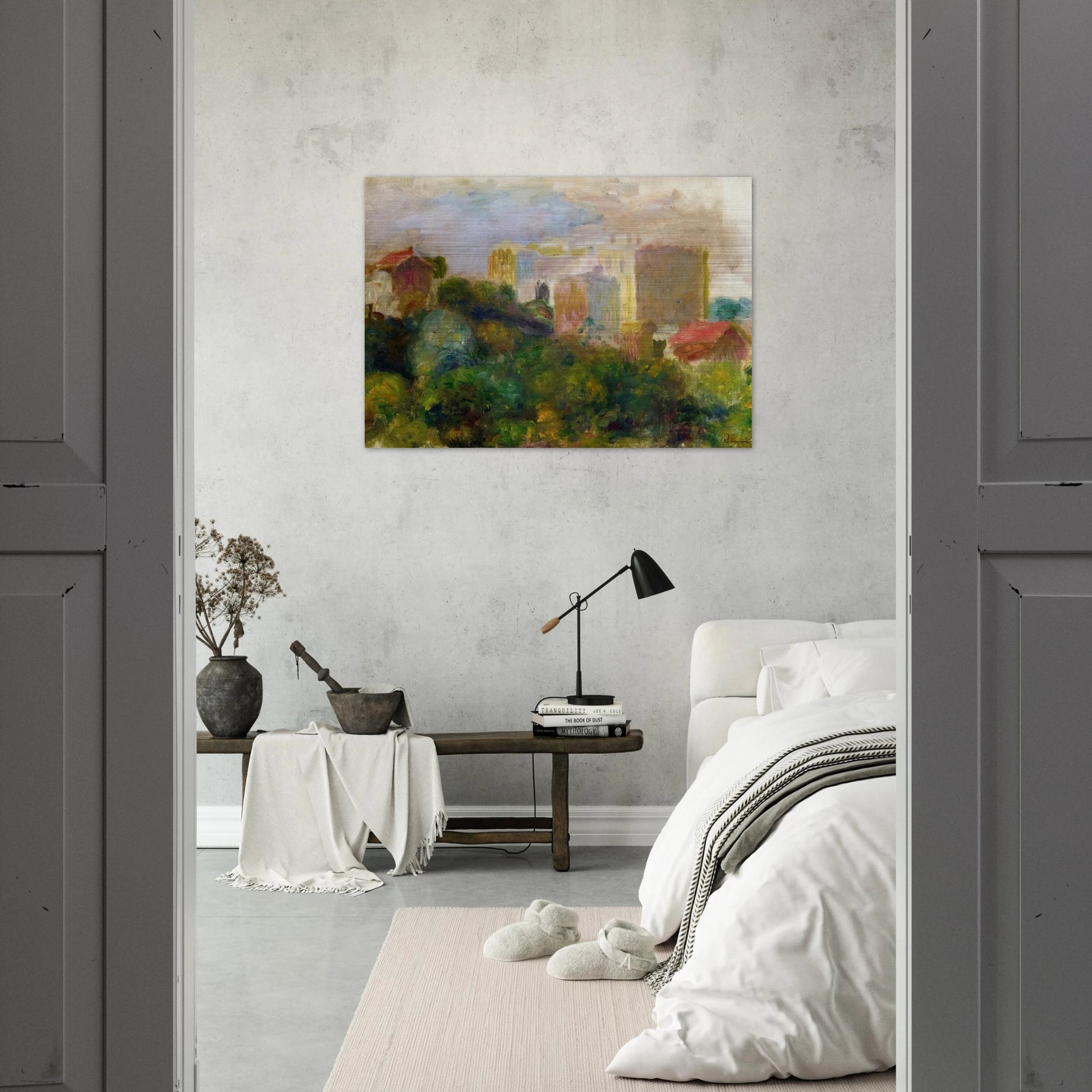 View from Renoir's Garden in Montmartre - Pierre-Auguste Renoir Brushed Aluminum Print - 70x100 cm / 28x40 inches | Pierre-Auguste Renoir Aluminum Print | Pierre-Auguste Renoir Prints