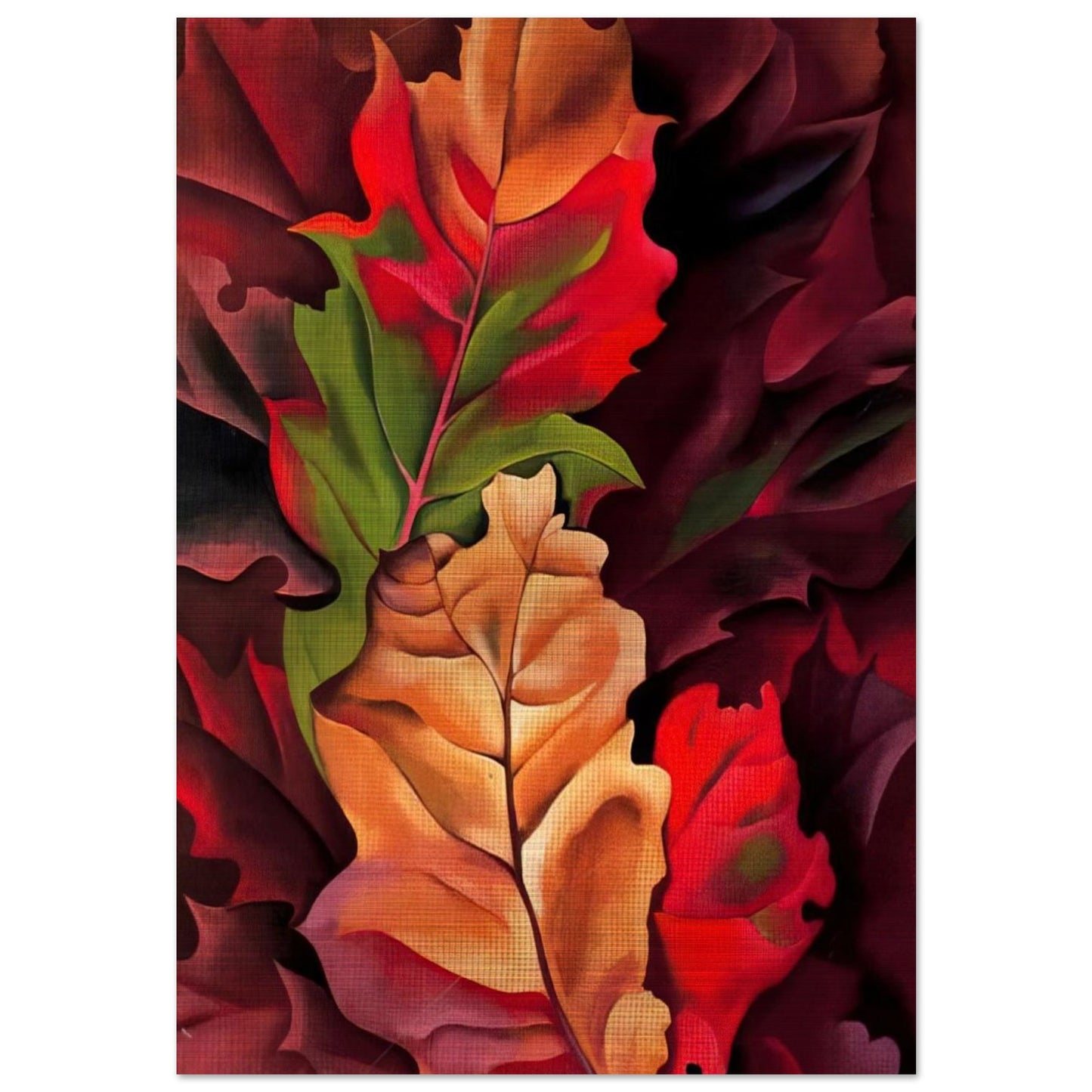 Autumn Leaves - Lake George, N.Y. - Georgia O'Keeffe Brushed Aluminum Print - 70x100 cm / 28x40 inches | Georgia O'Keeffe Aluminum Print | Georgia O'Keeffe Prints