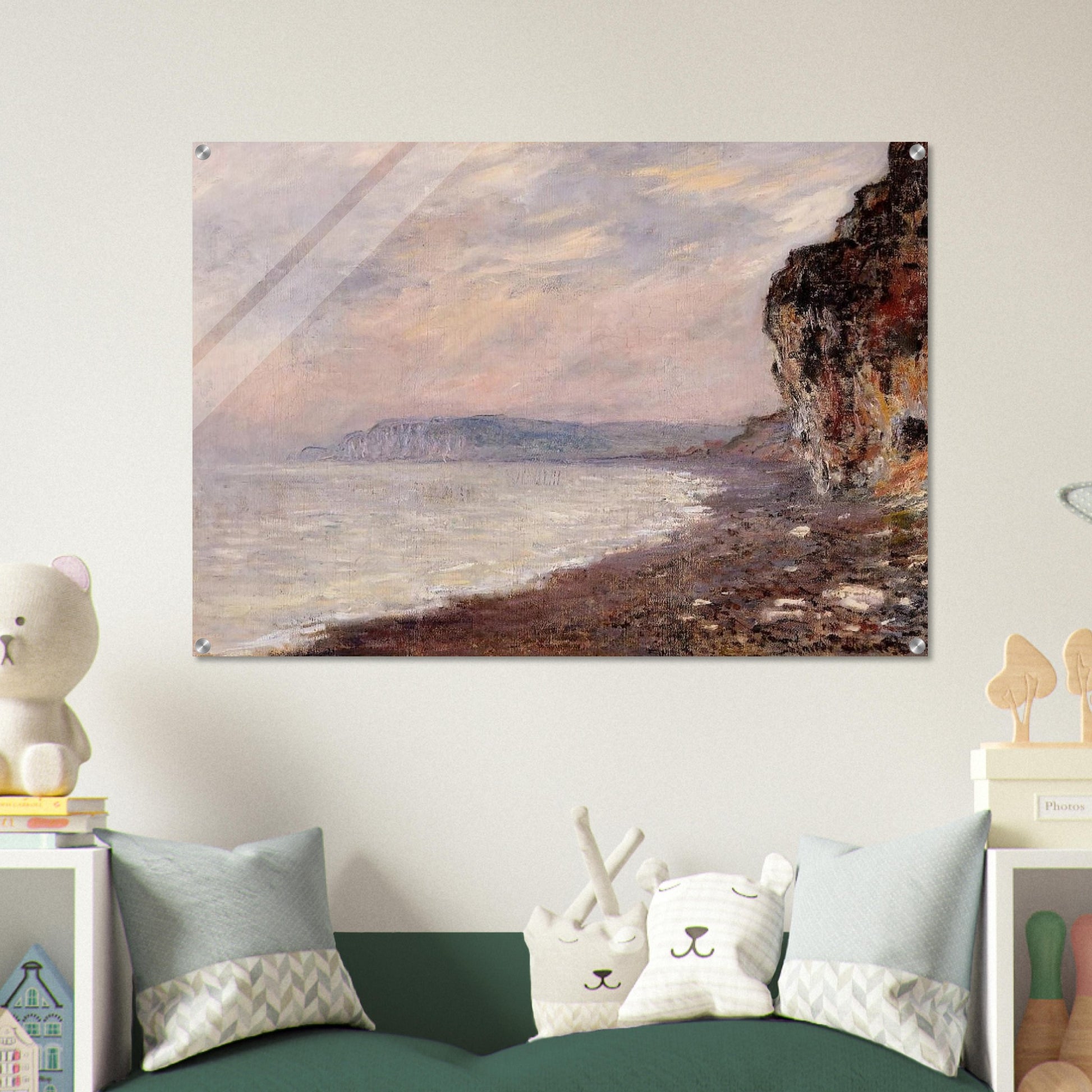Cliffs at Pourville in the Fog - claude monet Acrylic Print - 70x100 cm / 28x40″ inches