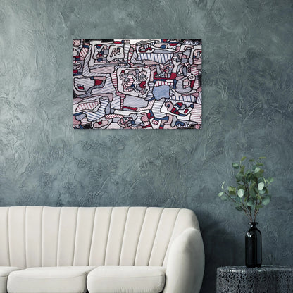 SITE INHABITED BY OBJECTS 1965 - Jean Dubuffet Brushed Aluminum Print - 70x100 cm / 28x40 inches | Jean Dubuffet Aluminum Print | Jean Dubuffet Prints