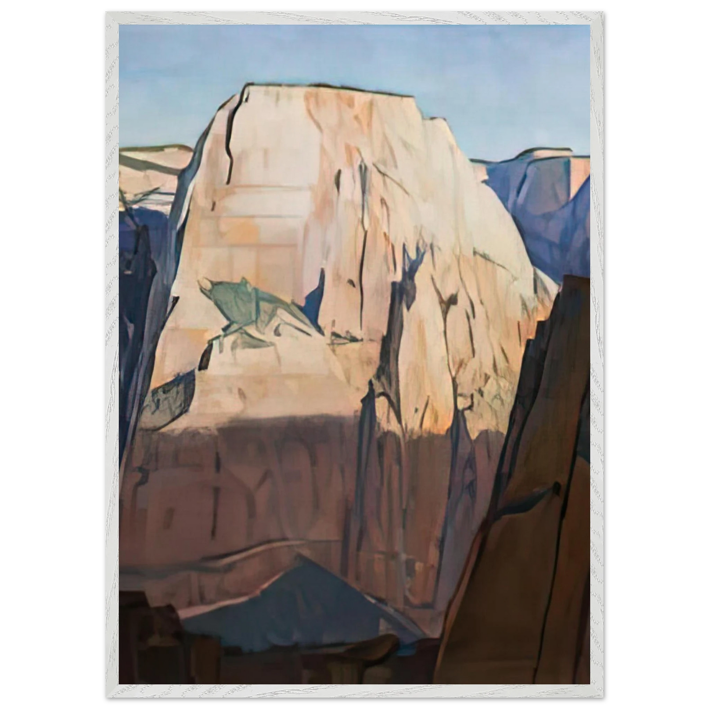 Maynard Dixon - GREAT WHITE THRONE ZION CANYON UTAH 1933 Wall art - A2 (42 x 59.4  cm) - Premium Wooden Framed Poster With Fine Art Paper-canvas - Wood frame