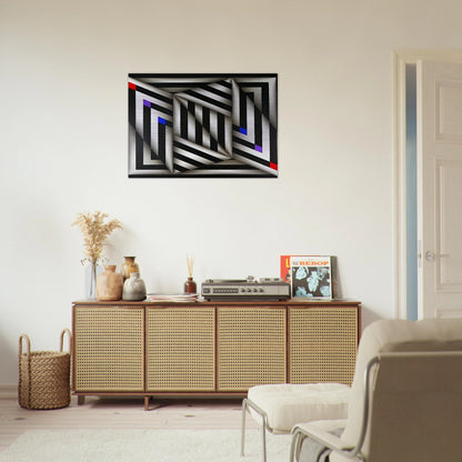 Saratoy III - 1980 - Omar Rayo Brushed Aluminum Print - 70x100 cm / 28x40 inches | Omar Rayo Aluminum Print | Omar Rayo Prints