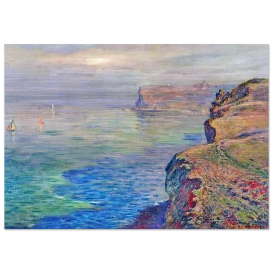 Cliff at Grainval near Fecamp - claude monet Brushed Aluminum Print - 70x100 cm / 28x40 inches | claude monet Aluminum Print | claude monet Prints