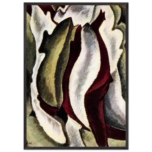 Based on Leaf Forms and Spaces - 1912 - Arthur Dove 70x100 cm / 28x40 inches Framed Art Print – Black Wooden Frame