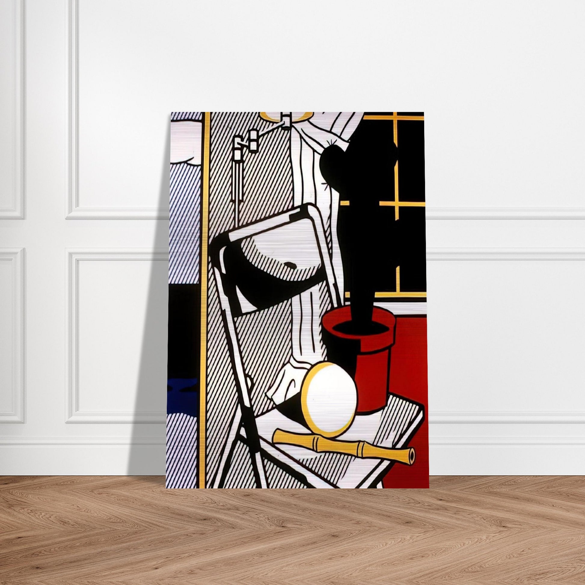 INTERIOR WITH CACTUS 1978 - Roy Lichtenstein Brushed Aluminum Print - 70x100 cm / 28x40 inches | Roy Lichtenstein Aluminum Print | Roy Lichtenstein Prints