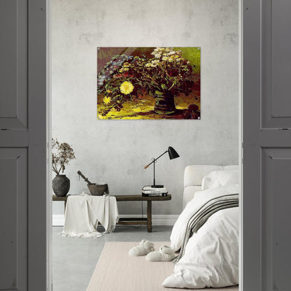 Vase with Daisies - Vincent van Gogh Acrylic Print - 70x100 cm / 28x40″ inches | Vincent van Gogh Wall Art | Vincent van Gogh Prints
