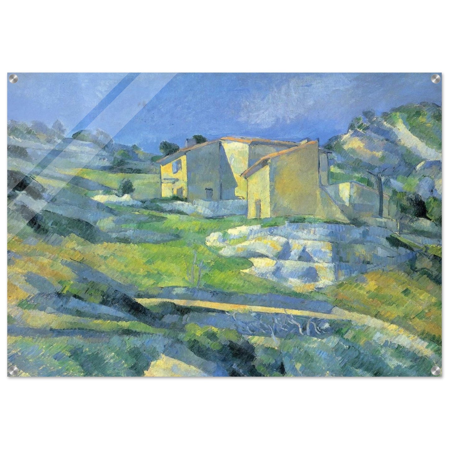 Houses at the L'Estaque - Paul Cézanne Acrylic Print - 70x100 cm / 28x40″ inches | Paul Cézanne Wall Art | Paul Cézanne Prints
