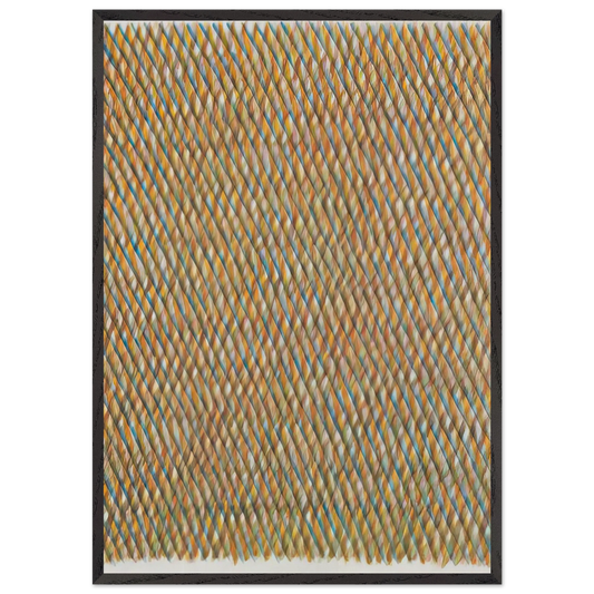 Momento continou - Op Art - Piero Dorazio 70x100 cm / 28x40 inches Framed Art Print – Black Wooden Frame