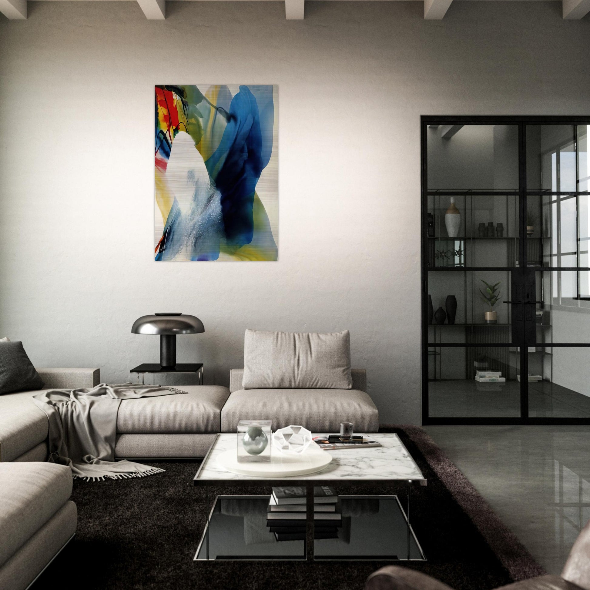 Phenomena Graced by Three - Paul Jenkins Brushed Aluminum Print - 70x100 cm / 28x40 inches | Paul Jenkins Aluminum Print | Paul Jenkins Prints