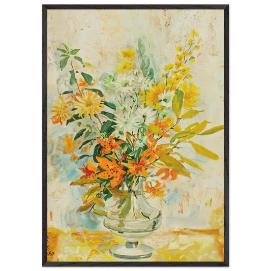 Yellow Lilies - Post-Impressionism - Le Pho 70x100 cm / 28x40 inches Framed Art Print – Black Wooden Frame