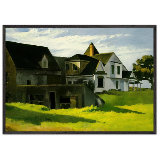 Cape Cod Afternoon - Edward Hopper 70x100 cm / 28x40 inches Framed Art Print – Black Wooden Frame