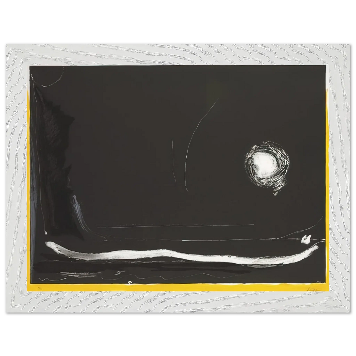 Helen Frankenthaler - Yellow Jack - 1985 Wall art - 60x80 cm / 24x32 Inches - Premium Wooden Framed Poster With Fine Art Paper - White frame