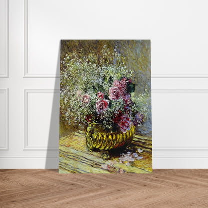 Flowers in a Pot - claude monet Brushed Aluminum Print - 70x100 cm / 28x40 inches | claude monet Aluminum Print | claude monet Prints