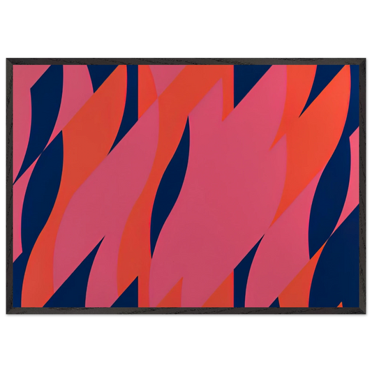 RED WITH RED 1 2007 - Bridget Riley 70x100 cm / 28x40 inches Framed Art Print – Black Wooden Frame